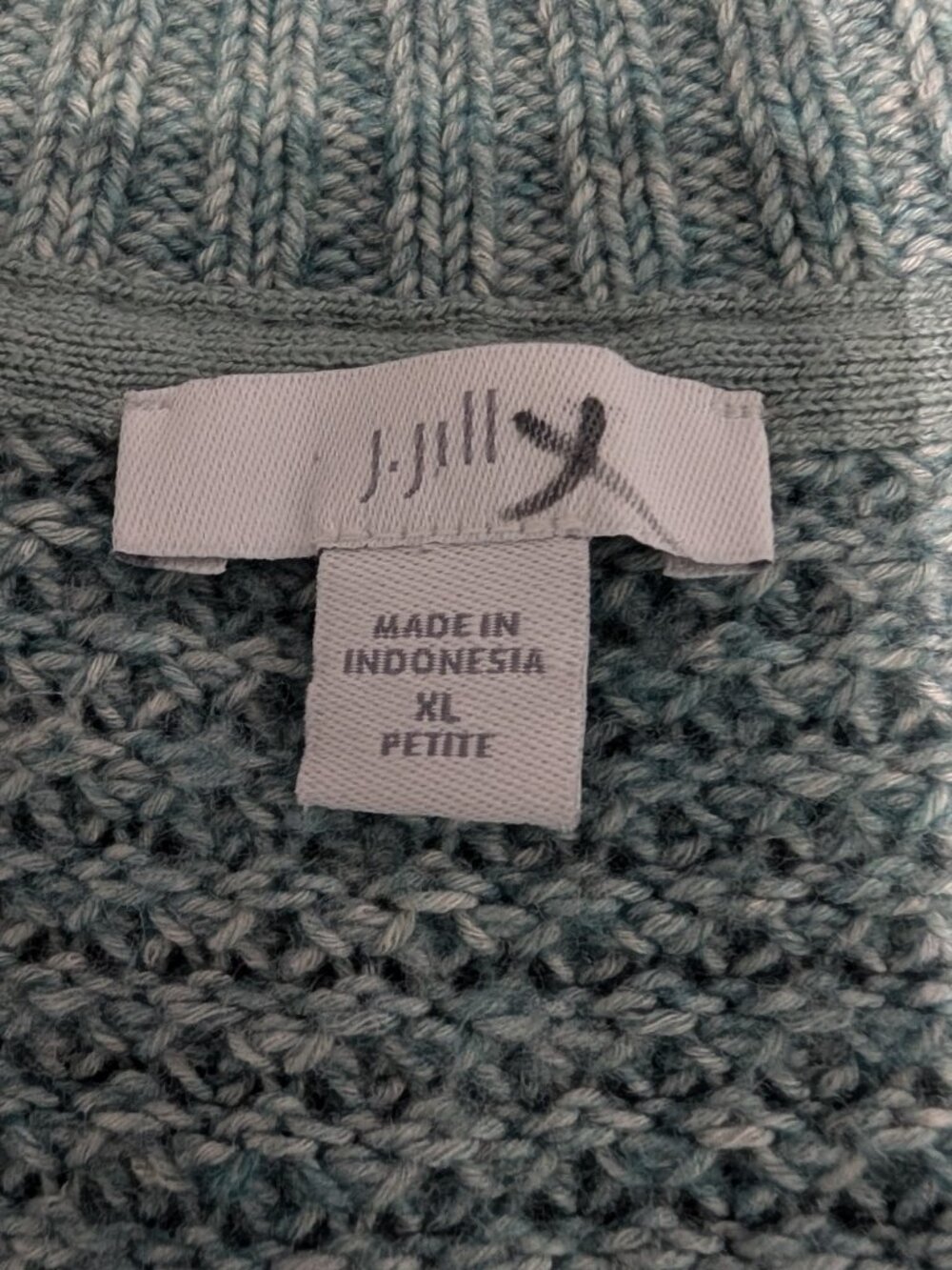 J Jill Women's Sweater Vest Petite XL Blue Spruce V Neck Knit Sleeveless - Picture 4 of 11